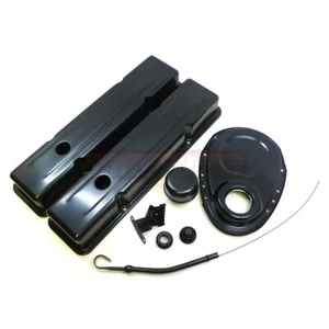 SBC CHEVY ENGINE DRESS UP KIT 283-305-307-327-350-400 BLACK Small Block Valve Co - Picture 1 of 3