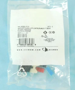 Siemon MX6-F01 Outlet, MAX, UTP, Category 6, RJ45, Flat, Black - T568A/B - Afbeelding 1 van 3