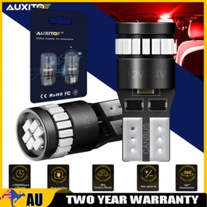 2x T10 168 194 Red LED 24SMD Wedge Light Side Corner Tail Park Globe Bulb 12V - Picture 1 of 8