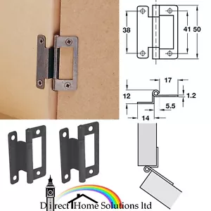 Paar Stahl Wohnwagen Unterputzscharniere kurbelt für 15-19 mm Tür Florentiner, gebräunt - Bild 1 von 6