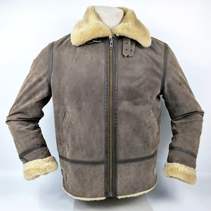 Chaqueta de cuero Chevignon marrón talla XXL (XL) con forro de piel sintética - Imagen 1 de 10