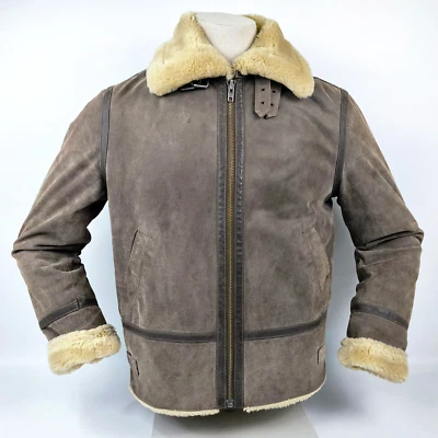 Chevignon Lederjacke braun Gr. L mit Kunstfellfutter - Bild 1 von 4