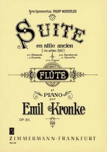 Suite in the Old Style op. 81 flute and piano Emil Kronke Musikve - Picture 1 of 1