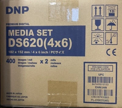 DNP DS620 4x6 4x6 Roll Media set - Paper & Ribbon Kit Total prints 800 - NEW - Image 1 of 2