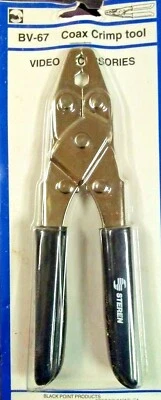 Black point STEREN Coax Crimping Tool BV-67 Video F fittings RG59 RG6 Heavy Duty - Image 1 of 2