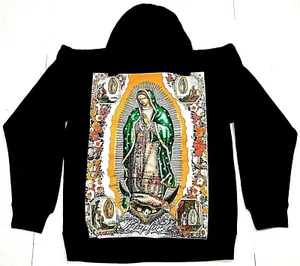 PRAY Hooded Sweatshirt Lady of Guadalupe Blessed Pullover Hoodie Men's XL New - Picture 1 of 2