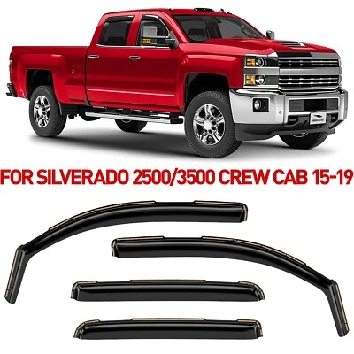Protectores de lluvia viseras de ventilación pantalla para Chevy Silv 15-19. Doble cabina 2500HD/3500HD Foto 1 de 4