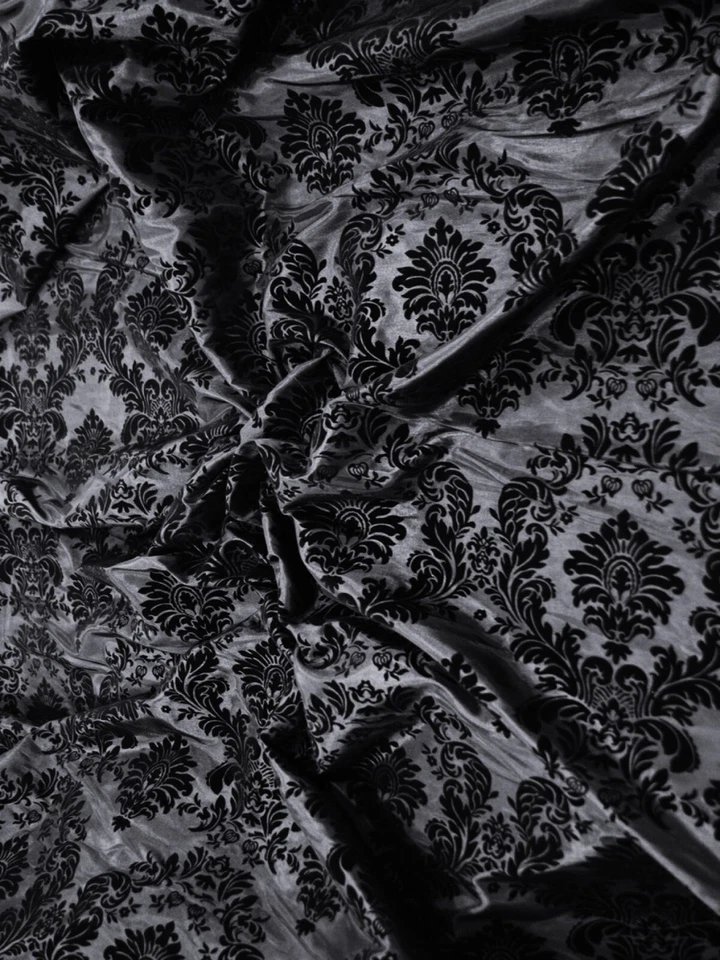 Keily & Megan Inc, 60" de ancho flocado terciopelo damasco sobre tela de tafetán por yarda Foto 1 de 1