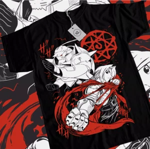 Fullmetal Alchemist T-Shirt Brotherhood Alphonse Elric Black Shirt Tee All Size - Picture 1 of 3