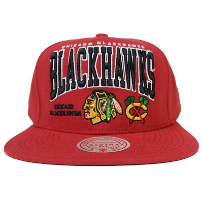 Chicago Blackhawks Mitchell & Ness NHL Gorra Snapback Logo 3D Rojo Nuevo con Etiquetas Foto 1 de 4