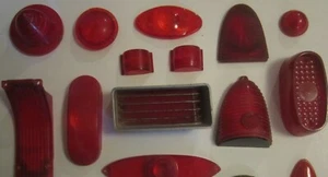 AUSWAHL Oldtimer ROT Kunststoff RÜCKLICHTSCHEIBE Chevy FORD CHRYSLER [Z46c] - Bild 1 von 25