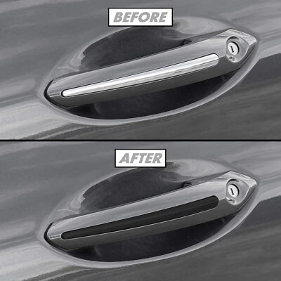Chrome Delete Blackout Vinyl Overlay for 2013-20 Lincoln MKZ Door Handle Trim - Image 1 of 4