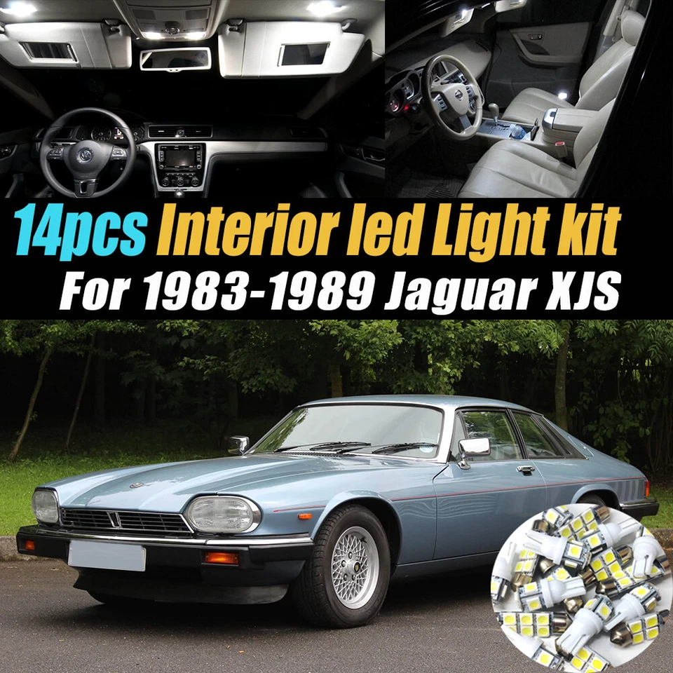 14Pc Super White Car Interior LED Light Bulb Kit for 1983-1989 Jaguar XJS - Image 1 of 4