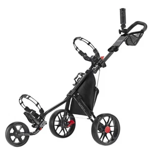 CaddyTek 11.5 v3 SuperLite Deluxe 3 Wheel Golf Buggy / Push Cart - Black - Picture 1 of 6