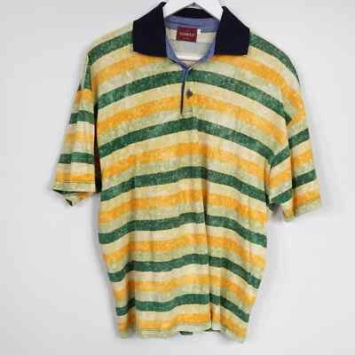 Example by Missoni Camisa Polo Para Hombre Verde Cítrico Amarillo Rayas Color Azul Marino Grande Foto 1 de 4