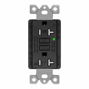 20A Amp GFCI Outlet Receptacles Tamper-Resistant TR WR with LED Indicator Black - Picture 1 of 12