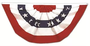 3x6 USA American Pleated Super-Poly Printed 2ply Flag 3' x 6' Bunting Fan 100D - Picture 1 of 4