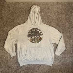 Felpa con cappuccio RealTree uomo 2XL bianca pullover felpa manica lunga - Foto 1 di 8