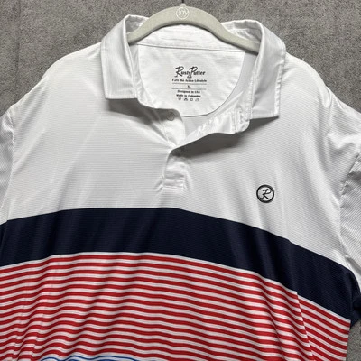 Rusty Putter Shirt Mens XL Red White Blue Golf Performance Polo - Image 1 of 4