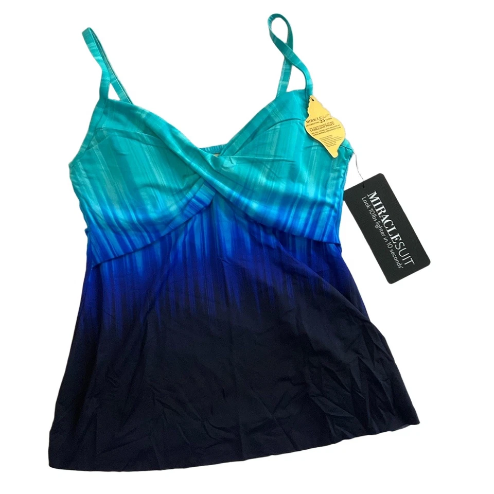 Nuevo con etiquetas Camiseta Tankini Adelgazante Azul Sweetheart Con Aros Talla 12 Foto 1 de 4