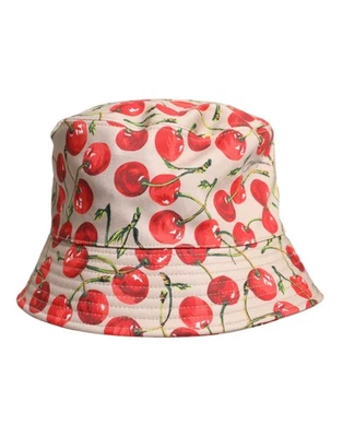 Dolce & Gabbana Beige Cotton Printed Wide Brim Bucket Men's Hat Authentic - Image 1 of 4