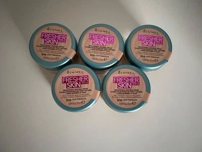 Rimmel Fresher Skin SPF 15 Natural Finish Foundation 010 Light Porcelain x5 READ - Image 1 of 3