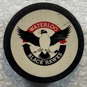 USHL United States Hockey League WATERLOO IOWA Black Hawks Puck Made Slovakia - Picture 1 of 4