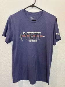 Yeti Cycles Shirt Logo Herren Medium Blau T-Shirt Grafik Fahrrad Ride Bike Axe - Bild 1 von 5