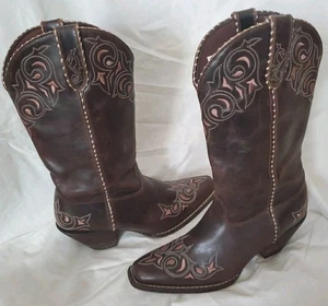 Durango Stiefel Damengröße 7,5 M Obermaterial Leder Snip Toes braun bestickt  - Bild 1 von 14