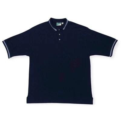 Vintage Crest Signature Polo Shirt 2XL Blue Mesh Short Sleeve 90s Made In USA - Image 1 of 4