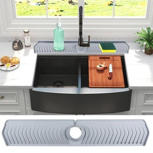 30 Kitchen Faucet Sink Splash Guard Silicone Drain Pad Drip Catcher Tray Mat - Picture 1 of 7