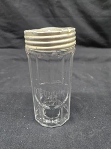 Large Paneled Hoosier Spice Jar with Shaker Tin Lid Etched Ginger - Picture 1 of 8