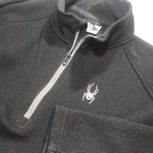 Spyder Men's Half Zip Core Sweater Jacket Long Sleeve Black Size XXL - Picture 1 of 9