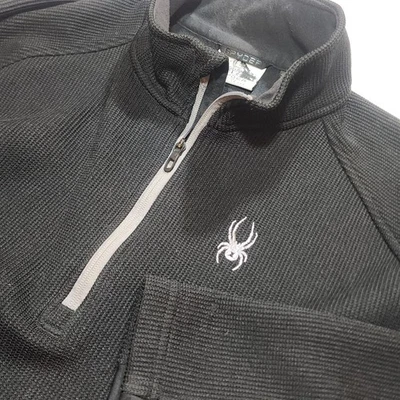Spyder Men's Half Zip Core Sweater Jacket Long Sleeve Black Size XXL - Image 1 of 4