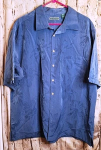 Cubavera Hombre 2XL Azul Manga Corta Camisa Abotonada Diseño Floral - Imagen 1 de 5