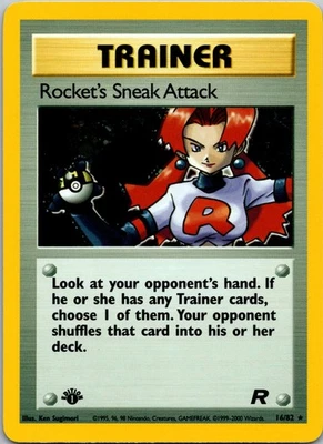 2000 Pokémon Team Rocket 1st Edition Rocket’s Sneak Attack #16/82 Trainer NM - Image 1 of 2