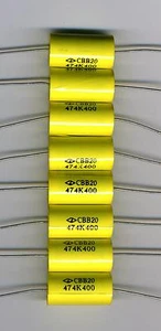 8 CONDENSATEURS AUDIO POLYPROPYLENE - MKP 0,47µF - 400V LONGS FILS - Picture 1 of 1