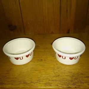 Lot of 2 Chantal 1/2 Cup Love You Heart and U Design 93-RMHS07 Desert Dish Candy - Picture 1 of 3