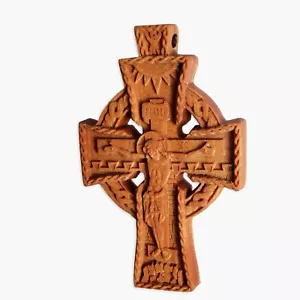 Orthodox geschnitztes Holz Ukraine Kreuz Kruzifix Christentum Jesus Christus & Seile - Bild 1 von 7