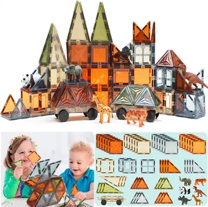 Magnetic Tiles Fun Toys - Magnet Building Blocks for Toddler Kids Toys STEM Pres - Picture 1 of 12