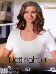 T-SHIRT DONNA NOTTINGHAM MEZZA MANICA COL BIANCO LANA TG DA S A XXL- TM15W - Foto 1 di 1