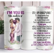 Im Yours Couple Floral Poem 20oz Skinny Tumbler Custom Insulated Drinkware