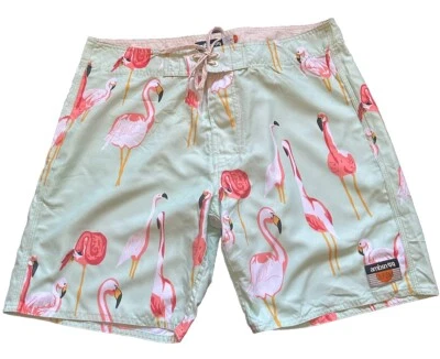 AMBSN California FLAMINGOS SURF Board SHORTS Trunks Men’s 33 NEW - Image 1 of 4