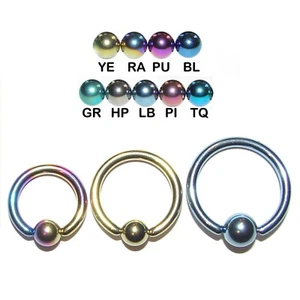 Solid Titanium G23 BCR Captive Ball Ring Piercing Septum Nose Tragus Ear Nipple  - Picture 1 of 3
