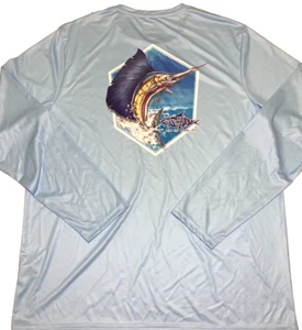 Fishing Graphic Angler Performance UPF Long Sleeve T-Shirt New! NWT Mens XL - F - Picture 1 of 2