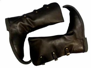 Medieval Shoes, Pure Leather Shoe Buckle Strap Long Boots best D3/31 - Picture 1 of 2