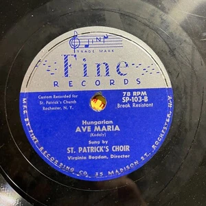 St. Patrick's Choir - Tu Scendi Dalle Stelle 10", 78 RPM Fine Records SP-103 - Imagen 1 de 2