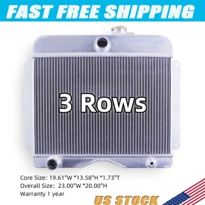 Radiador de aluminio de 3 filas para camionetas Jeep Willys 1946-64/1958 CJ3 CJ5 CJ6 Foto 1 de 4