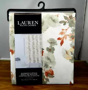 Lauren Ralph Lauren Home 100% Cotton Fabric Shower Curtain Floral 70 x 72" New - Picture 1 of 18