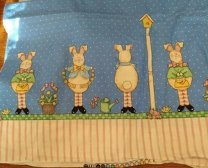 RARE Daisy Kingdom Happy Spring Bunny Border Easter Fabric Sandi Gore-Evans 3Yd+ - Bild 1 von 11